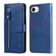 thumbnail image 2 of Funda tipo cartera para iPhone 16e con bolsillo con cremallera y ranuras para tarjetas – Función de soporte Azul, 2 of 5