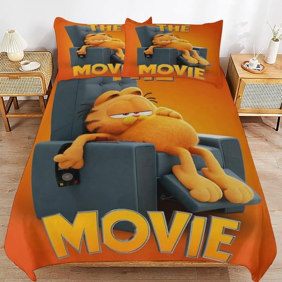 Cartoon Cat Three Piece Bedding Soft Cute Bed Suit