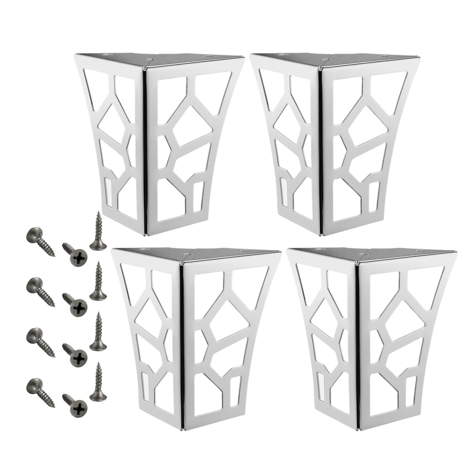 Magideal - 4 Piezas De Patas De Muebles Con Patrón Hueco, Patas De Gabinete Con Patrón Hueco, Patas De Soporte Para Gabinete, Tocador, Sofá, Decoración Del Hogar