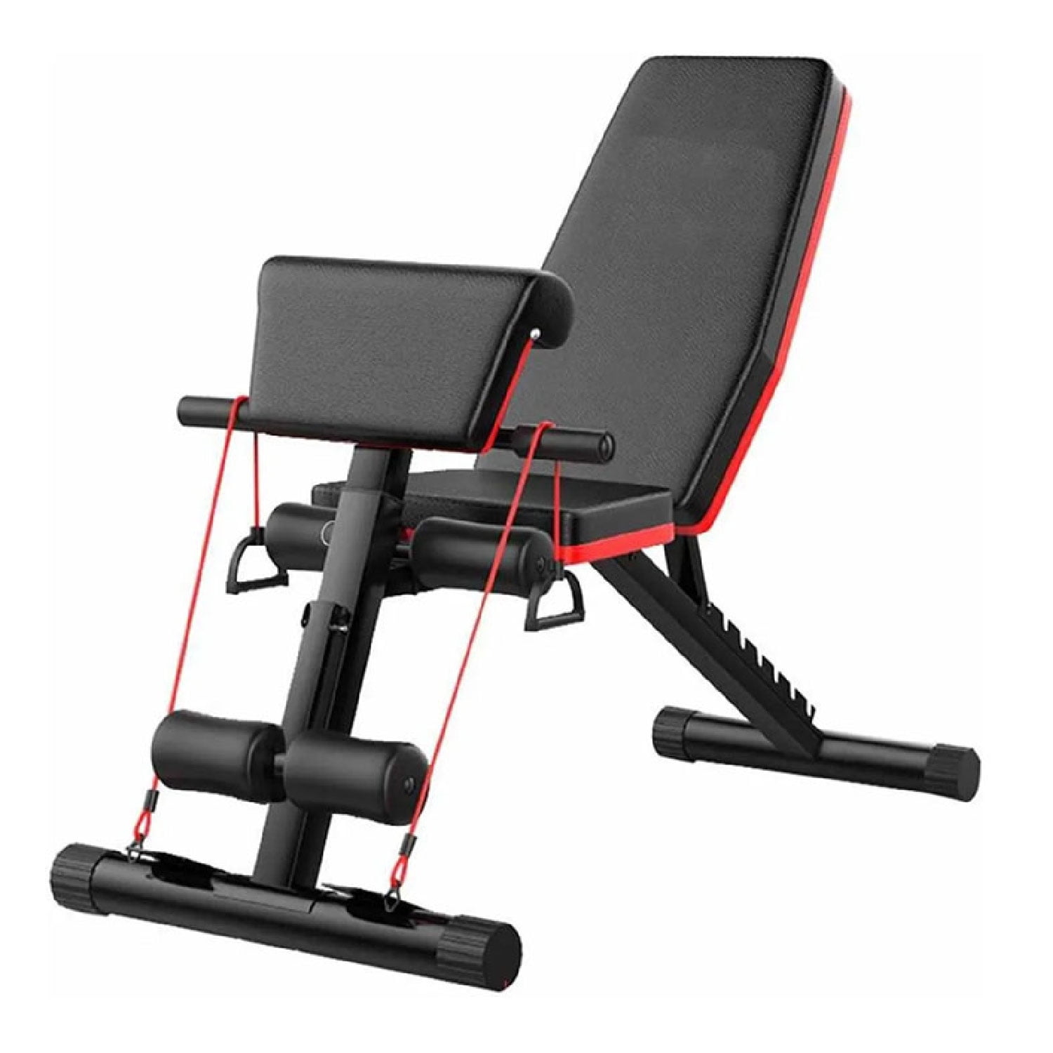 Banca Abdominal Ajustable Full + Biceps Con Bandas Sportime