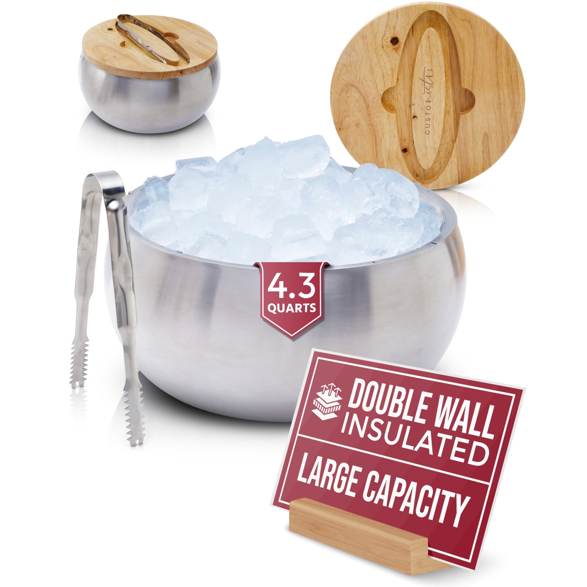 Cubitera Gusto Nostro De Acero Inoxidable Con Aislamiento De 4.1 Litros Y Tapa