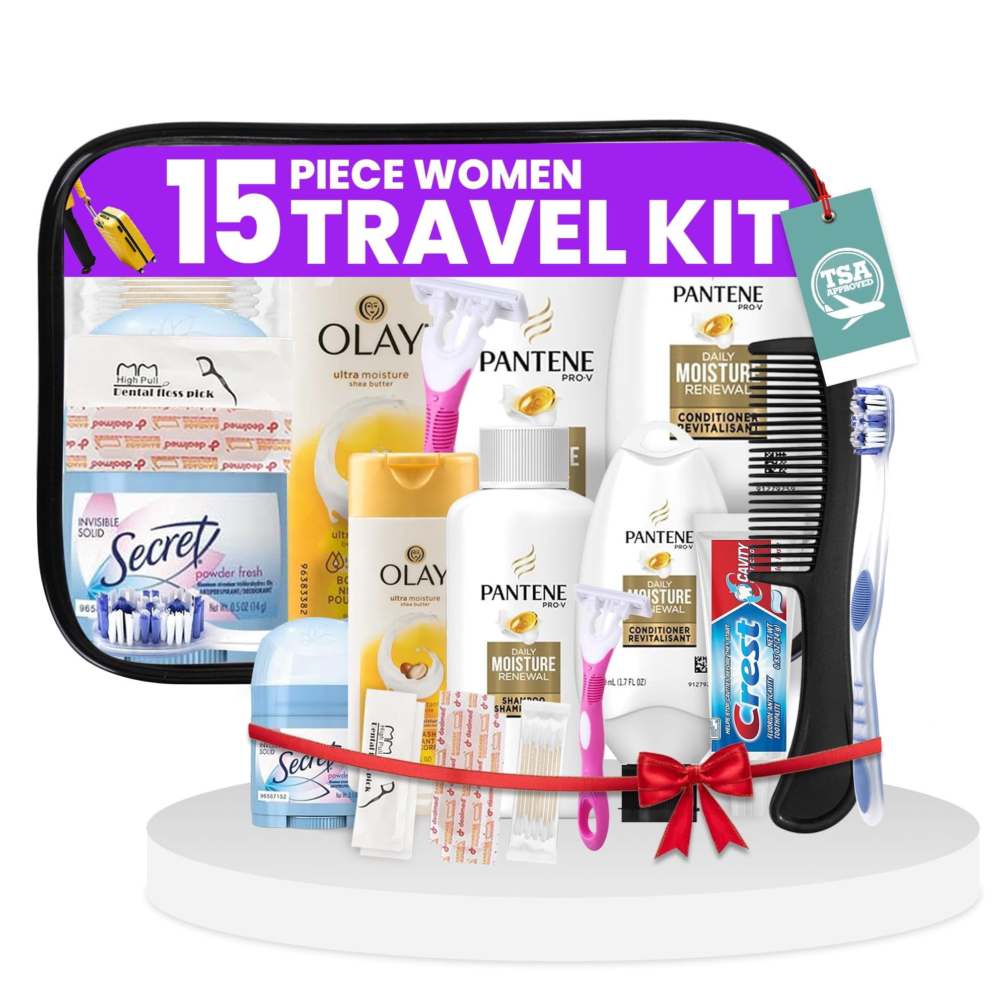 Kit De Aseo De Viaje Stuhrling Bottle Trektote, Juego De 15 Piezas Para Mujer