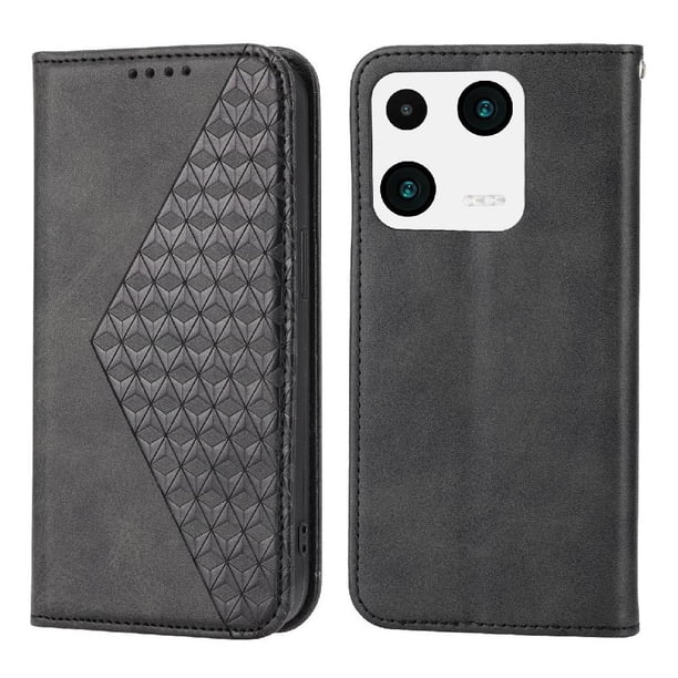 Funda Flip FOXDOCK para Xiaomi 13 , Estilo Billetera con Diseño Rombo, Correa de Mano y Soporte, Uso Diario