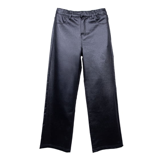 Pantalón Niña Recto Brillante Negro