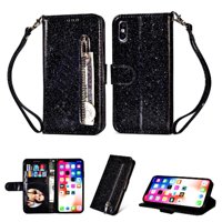 Foxdock - Funda Para Elegante Funda Iphone X/Iphone Xs Glitter Con Cremallera-Ideal Para El Uso Diario
