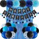 thumbnail image 1 of Decoración de Cumpleaños ANSOMO Azul y Negro, 30 Globos, 1 of 3