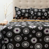 Sábanas De Polar Composé King / Flor Negro Salmón – Doral