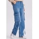 thumbnail image 2 of Jeans Mujer Calce Recto Cargo Azul, 2 of 4