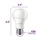 thumbnail image 2 of Bombilla Philips LED A19 Frosted de 14,5 W (equivalente a 100 W), paquete de 6, 2 of 8