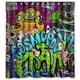 thumbnail image 1 of Cortina de ducha con diseño de grafiti en la pared, juego de cortinas de baño con ganchos, tamaño 66 x 72 pulgadas, 1 of 3