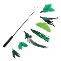 Ioensy - Juego Interactivo De Juguete De Plumas De Gato Telescópico Caña De Pescar Teaser Varita Juguete Para Regalo