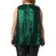 thumbnail image 3 of Agnes Orinda Conjuntos de Halloween para Mujeres Blusa Brillante de Talla Grande con Cuello Redondo Sin Mangas y Pliegues Frontales Elegante Casual para Fiesta Club 3X Verde, 3 of 6
