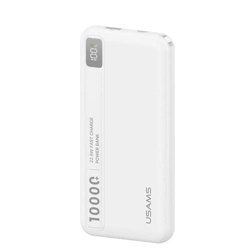 Power Bank Cargador Portatil Bateria Externa Para Celular 10000 Mah 22.5w Rapida Usams Cd263 Blanco