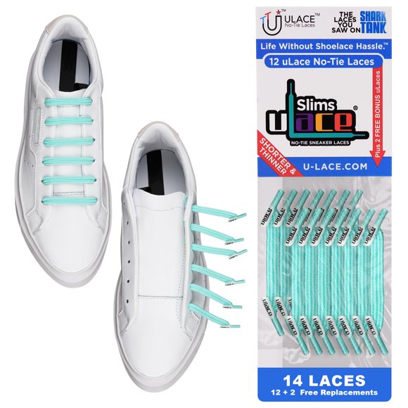 Cordón U‑Lace Slims sin atar – Azul espuma