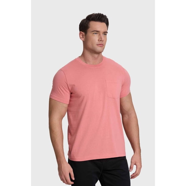 Polera Hombre Básica Con Bolsillo Coral