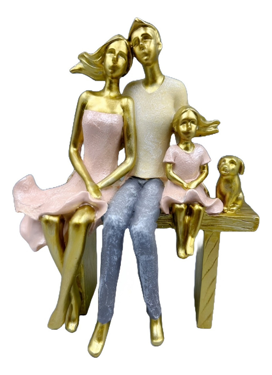 Genérico - Estatua Familia Sentada Decoración Escultura Amor Jhn
