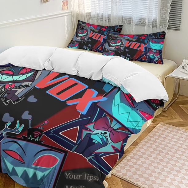 Hazbin Hotel 3-Piece Twin Bed Set - Includes 1 Single Comforter And 2 Pillowcases Bedding - Fade Resistant Microfiber - Hazbin Hotel