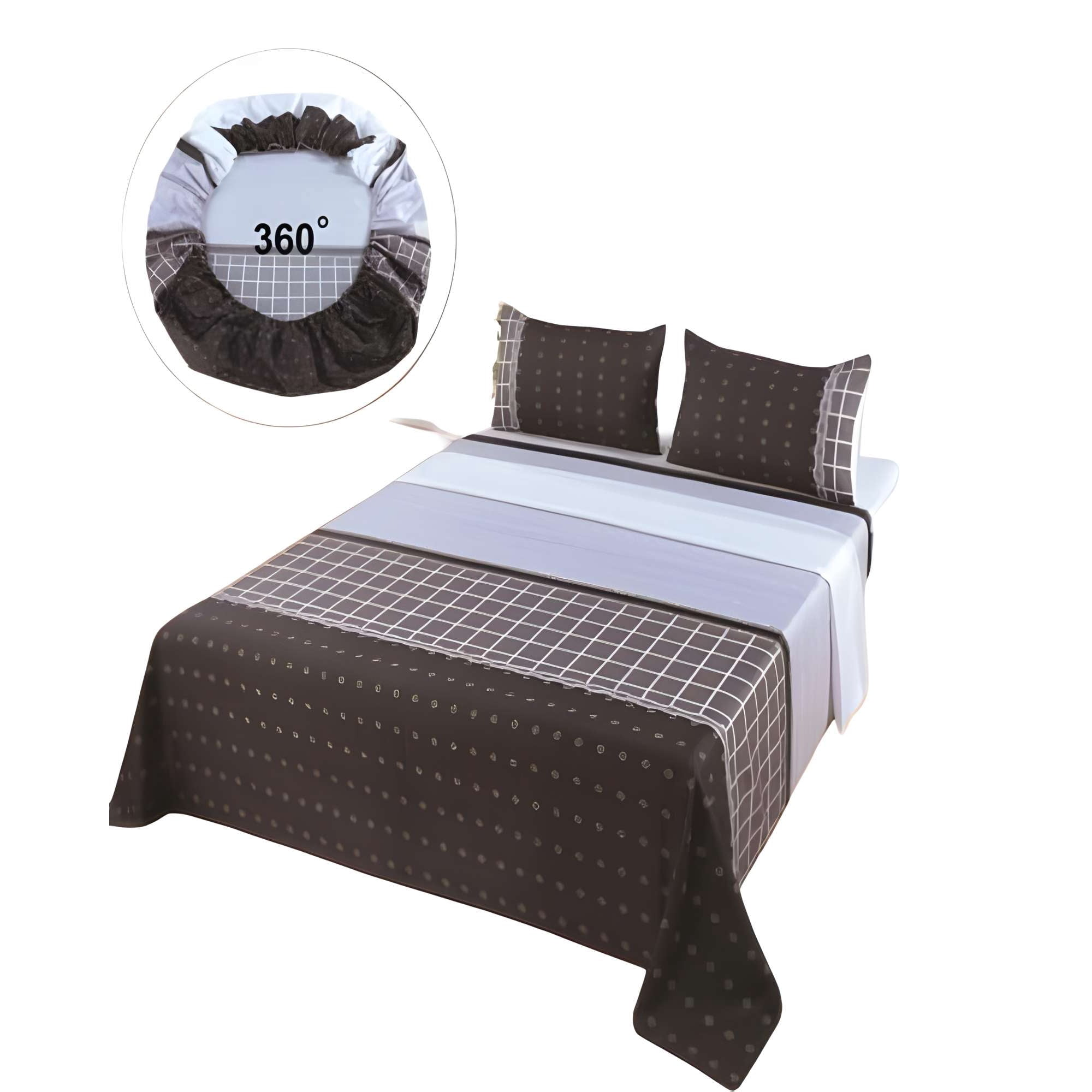 Genérico - Juego De Sabanas 2 Plazas Casa Sol Gris