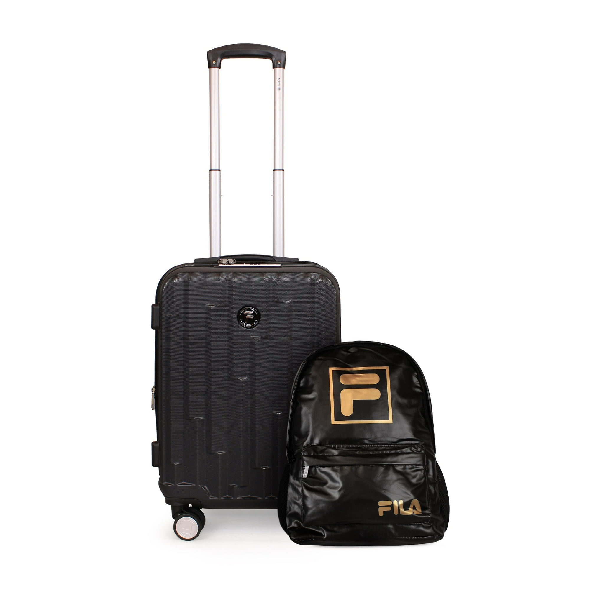 F - Fila - Pack Maleta Cabina S (10 Kg) Flip Negro + Mochila Bolonia Negro