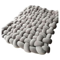 Magideal - Manta De Hilo De Punto Hecha A Mano, Tapete De Punto De Cable, De Ganchillo Suaves Decorativas Cálidas Y Acogedoras Para Accesorios De , Gris Claro