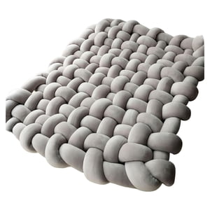 Magideal - Manta De Hilo De Punto Hecha A Mano, Tapete De Punto De Cable, De Ganchillo Suaves Decorativas Cálidas Y Acogedoras Para Accesorios De , Gris Claro