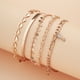 thumbnail image 2 of 5-Piece Stackable Chain Anklet Set with Key-Shaped Tassel Pendant & Shiny Rhinestones - A Stylish Accessory!, 2 of 4