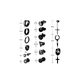 thumbnail image 3 of Aros y pendientes para hombre, 15 pares, color negro, 3 of 3