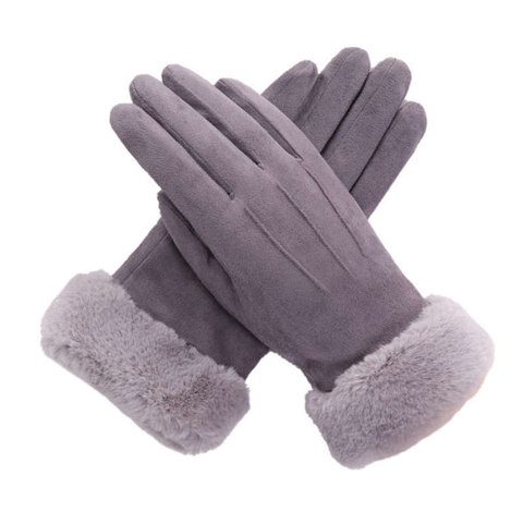 Xusx111 - Mujeres Invierno Cálido Pantalla Táctil Suave A Prueba De Viento Forrado Guantes Gruesos Para Esquí De Nieve En Clod Weather Gris