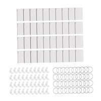 Magideal - 40 Uds Llavero De Sublimación Llaveros De Transferencia De Calor En Con Llaveros Etiqueta De Doble Cara Ligera Portátil Para Manualidades Diy