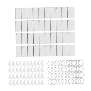 Magideal - 40 Uds Llavero De Sublimación Llaveros De Transferencia De Calor En Con Llaveros Etiqueta De Doble Cara Ligera Portátil Para Manualidades Diy