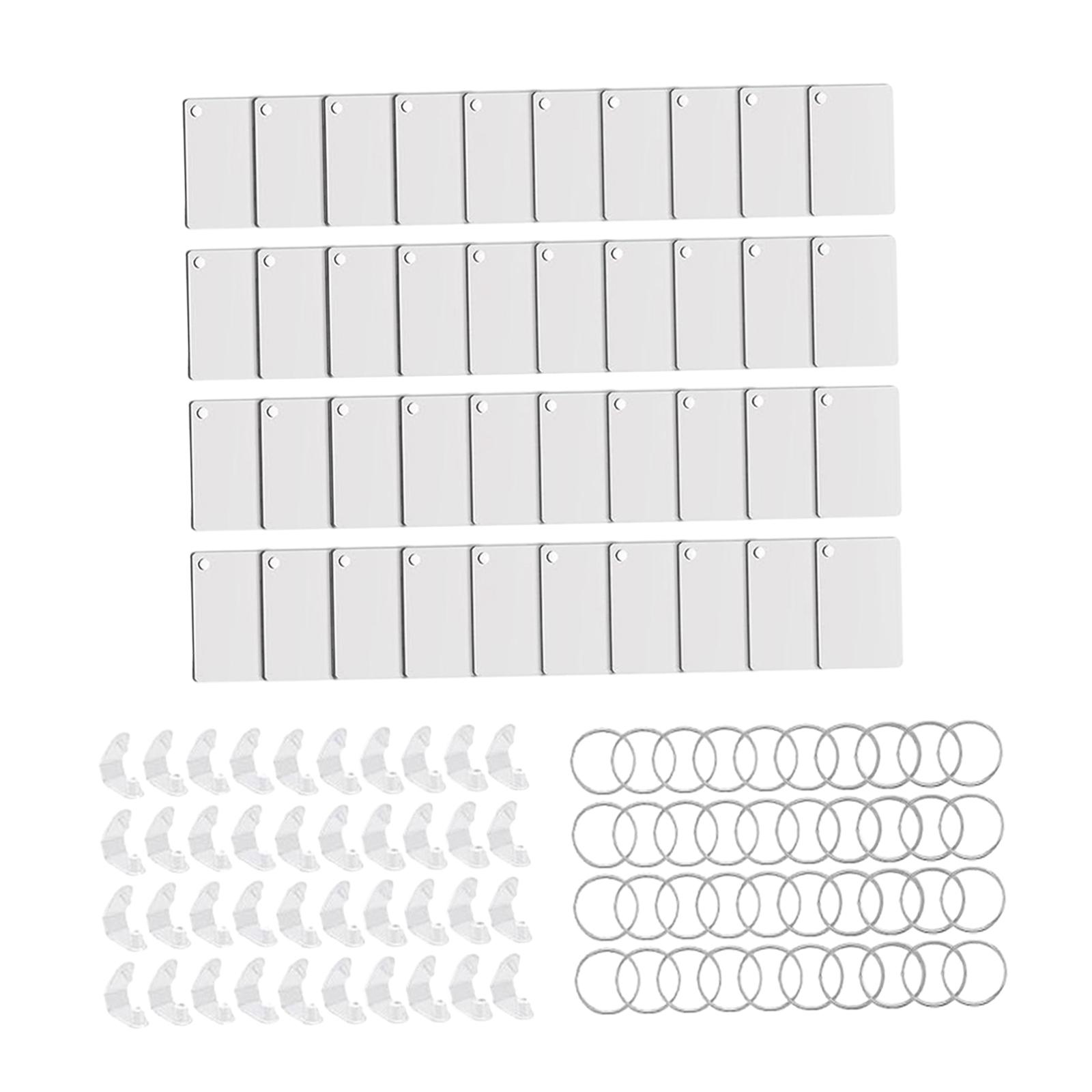 Magideal - 40 Uds Llavero De Sublimación Llaveros De Transferencia De Calor En Con Llaveros Etiqueta De Doble Cara Ligera Portátil Para Manualidades Diy