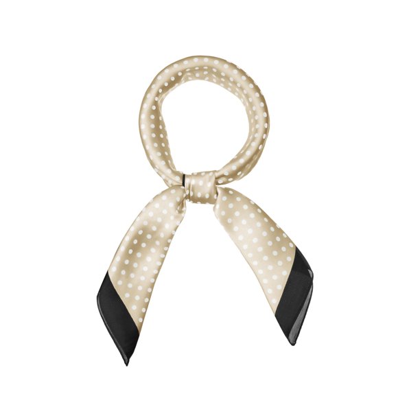 INSPIRA CHIC 70cm Pañuelo Cuadrado de Lunares Bufandas para el Cuello Pañuelo Cinta para el Cabello para Mujeres Caqui 27.56*27.56"(L*A)