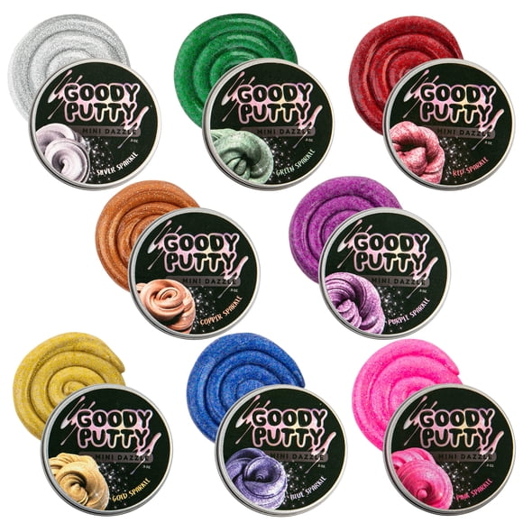 Masilla Sensory Glitter Putty Minilatas Con Purpurina 8 Unidades