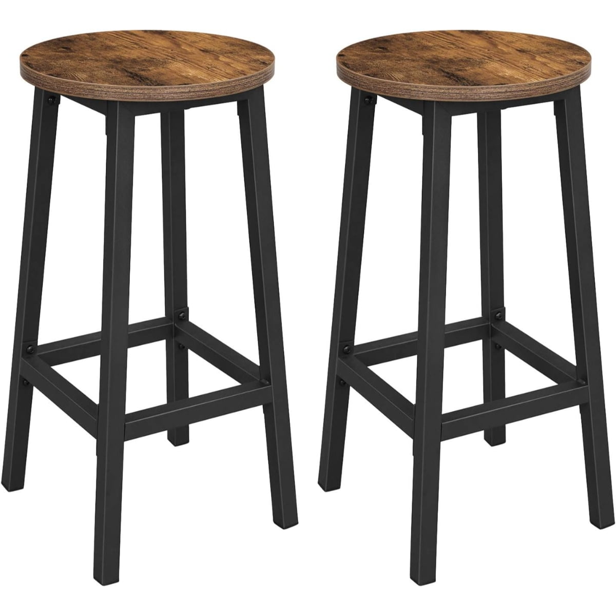 Casa Vinte - Set 2 Sillas Taburetes Madera Y Fierro Arreso