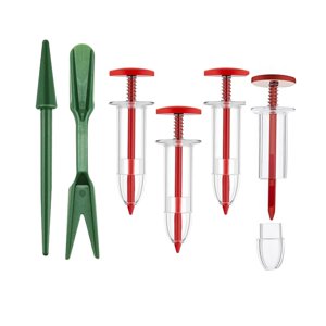 Magideal - Mini Dispensador De Sembradora Manual Mini Esparcidor Manual Con Herramientas De Trasplante Para Maceta , Rojo