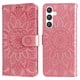 thumbnail image 1 of Funda tipo cartera FOXDOCK para Samsung Galaxy S23 FE , diseño girasol en relieve, cuero PU, cierre magnético, soporte y tarjetero, 1 of 5