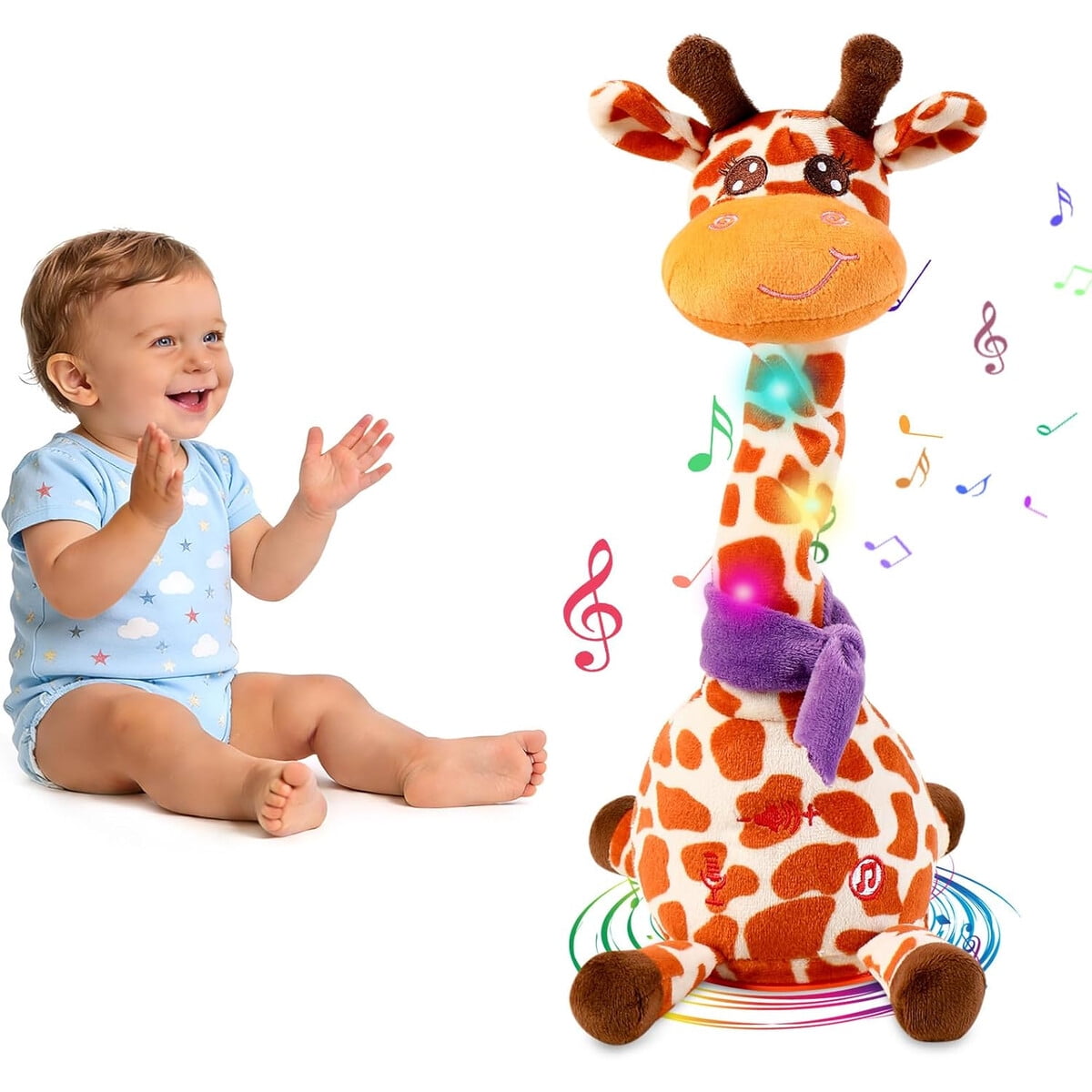 Genérico - Peluche Jirafa Interactiva Bailarina Con Luces Led