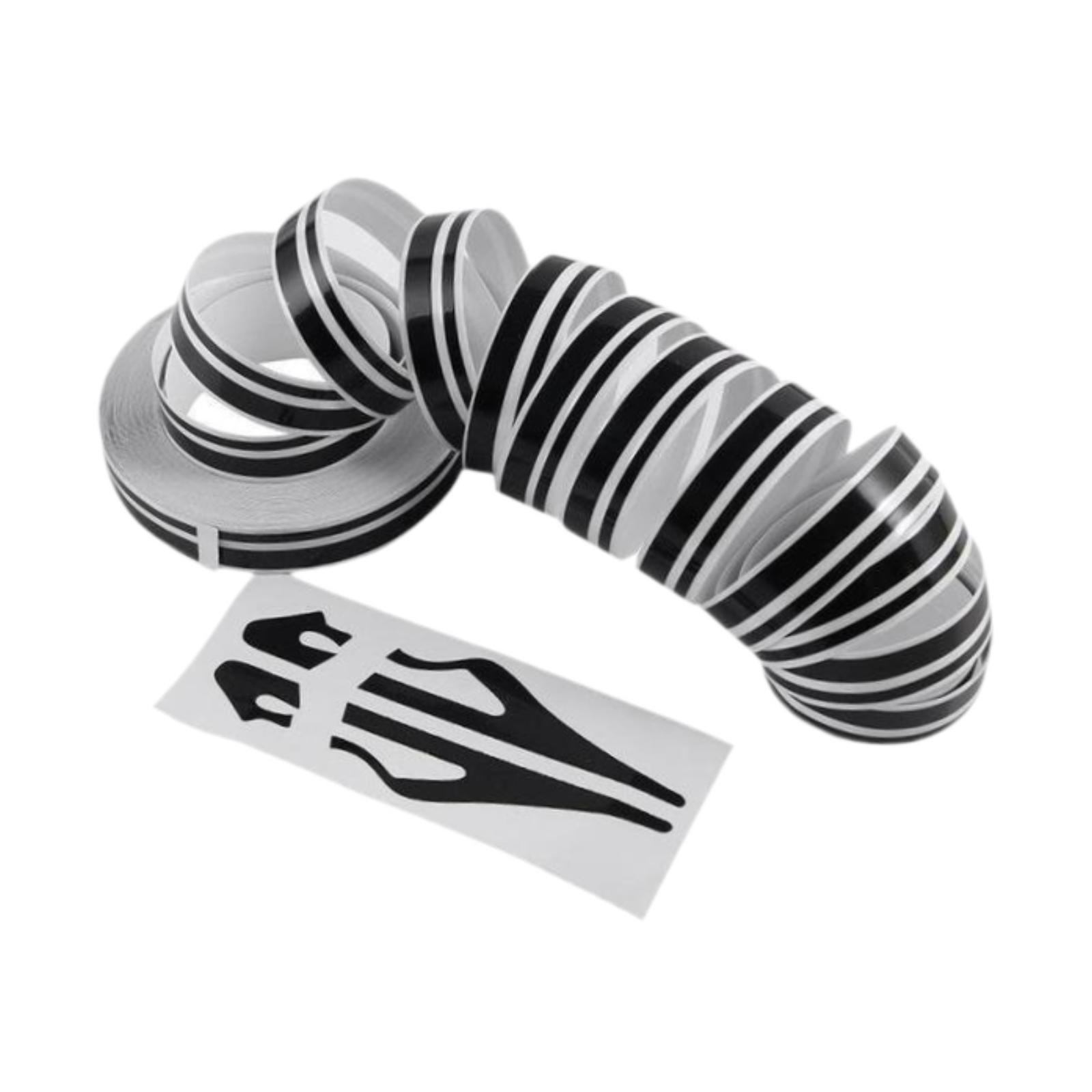 Magideal - Cinta Adhesiva De Vinilo Para Coche Genérica, Calcomanía De Rayas, Cinta Adhesiva Para Decoración Exterior De Coche, 10 M, Para El Lateral De La Carro Negro