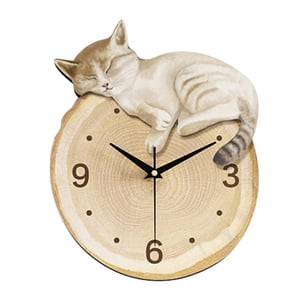Bothyi - Reloj De Pared Con Diseño De Gato, Moderno, Elegante, Bonito Y Silencioso, Ideal Para Sala De Estar Y Comedor.