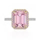 thumbnail image 1 of Anillo de Compromiso Amarillo/rosa de 4 Quilates para Mujer Corte Esmeralda Diamante Simulado Banda de Boda CZ Anillo de Promesa de Boda, 1 of 7
