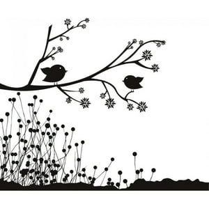 Rienda Libre Graphics - Decomural Bird Branch Baby Nursery Scene Ws-17484