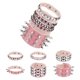 thumbnail image 1 of Uxcell 9Pcs Conjunto de Pulseras de Cuero con Tachuelas Rock Punk, 8.7"/22cm Muñequera Ajustable con Picos Góticos para Fiestas de Halloween Accesorios Emo Grunge, Rosa, 1 of 6
