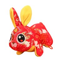 Magideal - Lindos Animales De Peluche Adorno De Muñeca Regalos De Cumpleaños Año Nuevo Chino Conejo De Peluche De Juguete Para Gabinete Inauguración De , 20 Cm Rojo