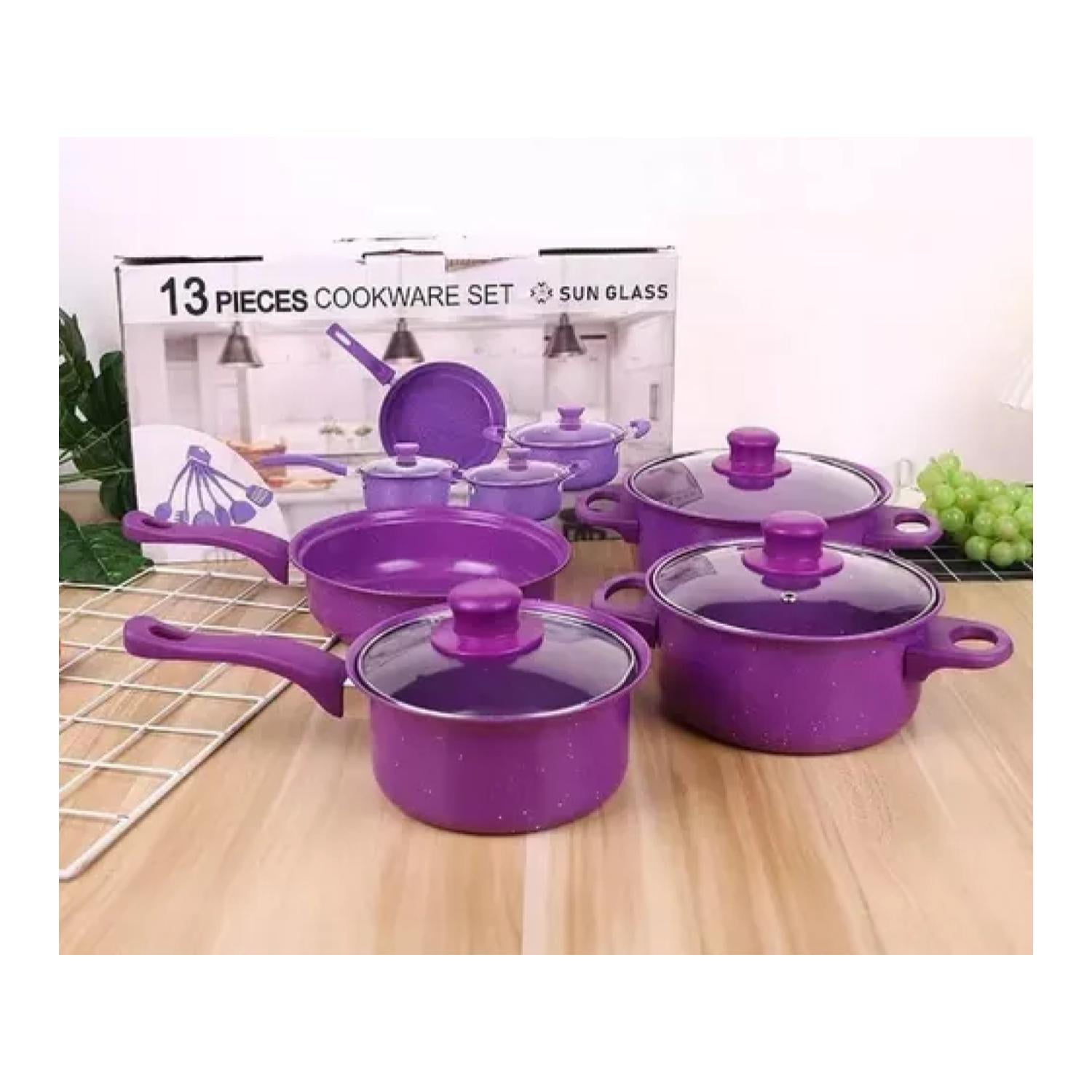 Total Click - Juego De Ollas Bateria De Cocina 4 Piezas Antiadherente Utencilios