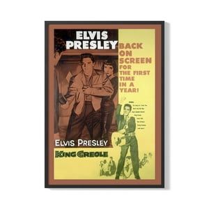 Creango - Cuadro Poster Enmarcado Elvis Presley Decorativo