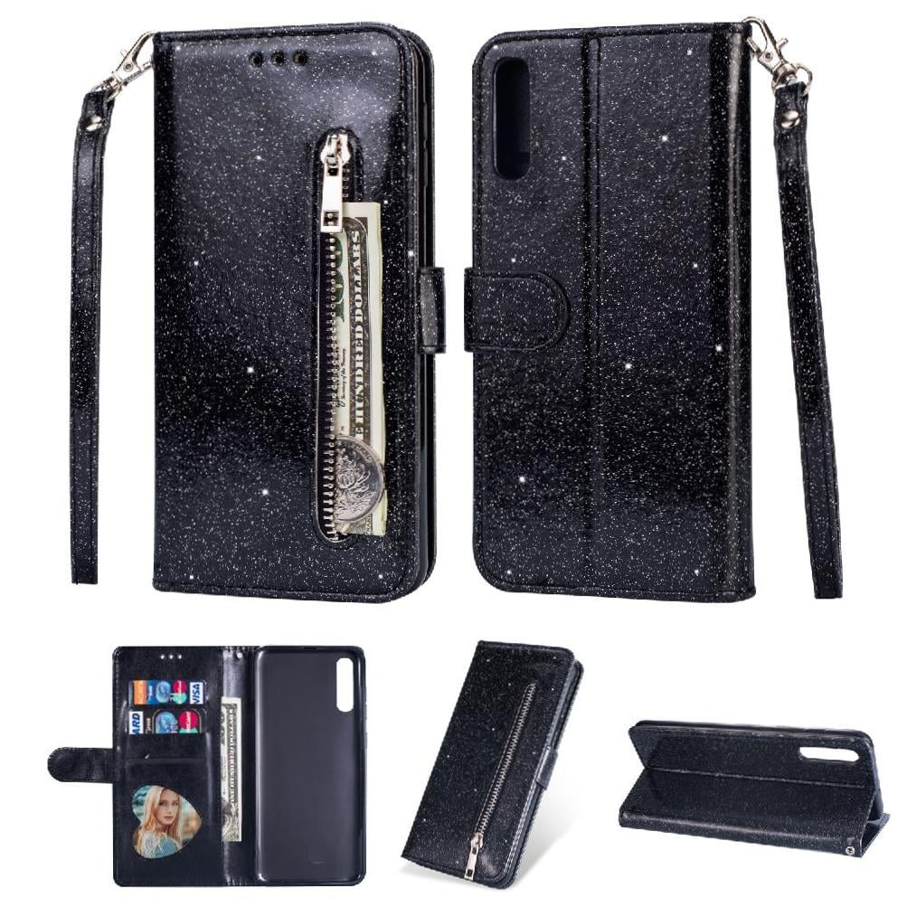Funda Para Foxdock Elegante Funda Samsung Galaxy A50 Glitter Con Cremallera-ideal Para El Uso Diario