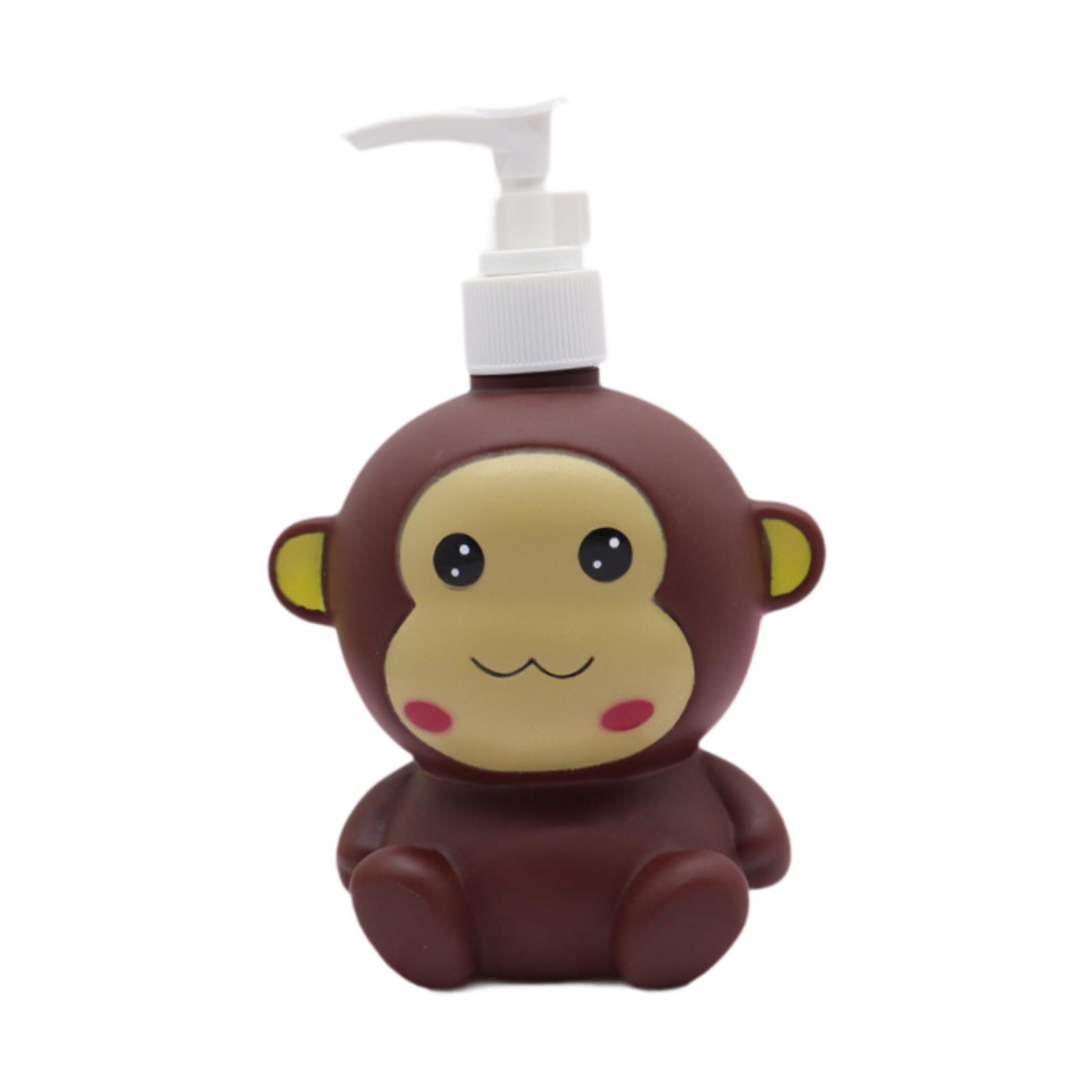 Bothyi - Botella De Jabón Para Niños, Botella De Loción Con Dibujos Animados Para Encimeras De Cocina, Baños, Mono