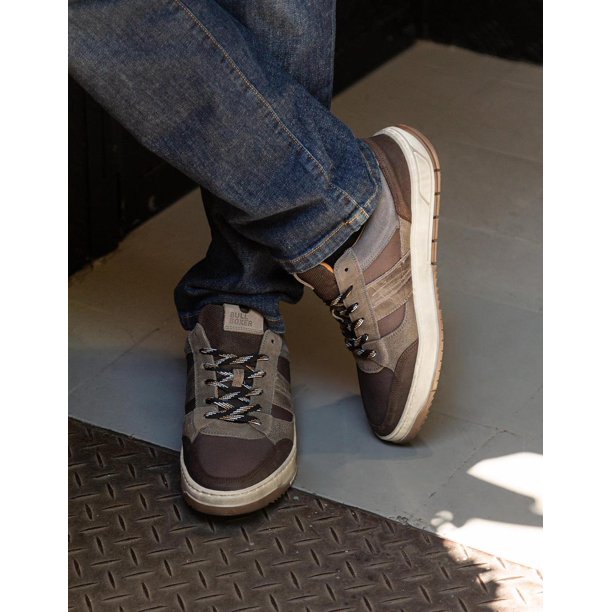 Zapatillas Urbanas Hombre Cuero y Textil Lochem Gris Bullboxer gris oscuro 40