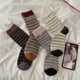 thumbnail image 2 of Xiao Hua 3 Pares de Calcetines Tejidos a Rayas Rosas, Calcetines de Algodón Puro a Rayas con Bloques de color, Calcetines Cálidos y Casuales de Cuello Redondo, Calcetines Cómodos para Uso Diario en, 2 of 2