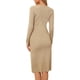 thumbnail image 3 of INSPIRE CHIC Vestido Midi Elegante para Mujeres con Cuello en V y Mangas Largas - Perfecto para Cualquier Ocasión M Beige, 3 of 6